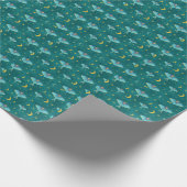 Luna Moth Celestial Moons & Stars Blauwgroen Cadeaupapier (Hoek)