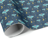 Luna Moth Celestial Moons & Stars Marine Cadeaupapier (Rol Hoek)