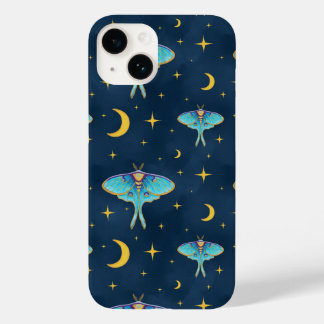 Luna Moth Celestial Moons & Stars Marine Case-Mate iPhone 14 Hoesje