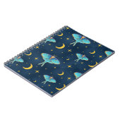 Luna Moth Celestial Moons & Stars Marine Notitieboek (Linkerzijde)