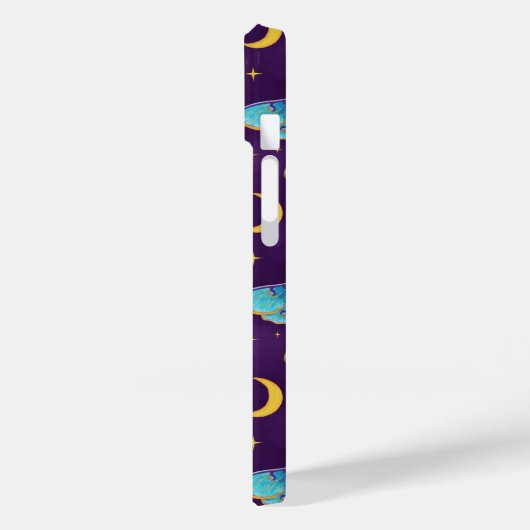 Luna Moth Celestial Moons & Stars Paarse Case-Mate iPhone Case (Achterkant / Links)