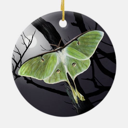Luna Moth Ceramic Ornament (Achterkant)