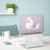 Luna Moth, Cottagecore Sticker (Laptop op bureau)