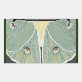 Luna Moth digitaal schilderij accent kussen Rechthoekige Sticker