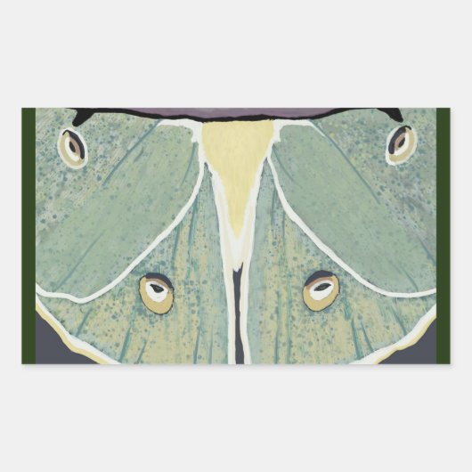 Luna Moth digitaal schilderij accent kussen Rechthoekige Sticker (Voorkant)