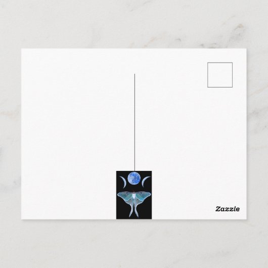 Luna Moth Drie Maans Danken U Briefkaart (Achterkant)