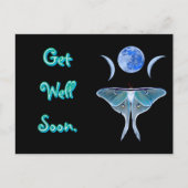 Luna Moth Driehoekige Maan Beterschap Briefkaart (Voorkant)