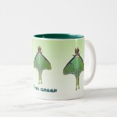 Luna Moth Earth Day Tweekleurige Koffiemok (Voorkant rechts)