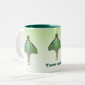Luna Moth Earth Day Tweekleurige Koffiemok (Voorkant links)