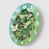 Luna Moth en bloemen - Groen en Crème Grote Klok (Hoek)