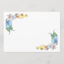 Luna Moth en Orchids 5 x 7 Wedding Invitation