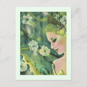 Luna moth fairy art van Renee Lavoie Briefkaart