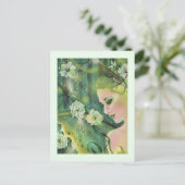 Luna moth fairy art van Renee Lavoie Briefkaart (Staand voorkant)