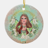 Luna moth fairy art van Renee Lavoie Keramisch Ornament (Voorkant)