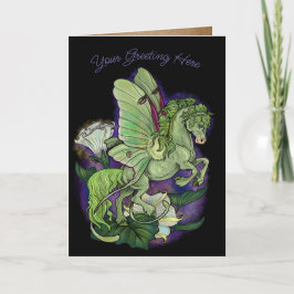Luna Moth Fairy Horse Holiday Kaart