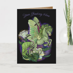 Luna Moth Fairy Horse Holiday Kaart