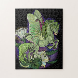 Luna Moth Fairy Horse Jigzaag Puzzle Legpuzzel