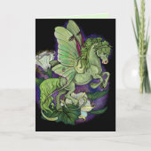 Luna Moth Fairy Horse Kaart (Voorkant)