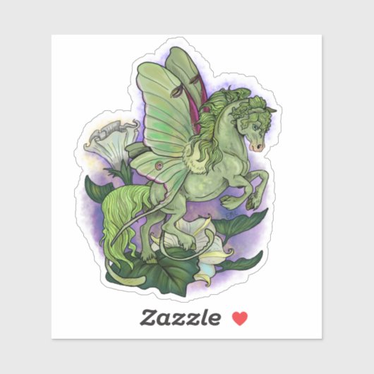 Luna Moth Fairy Horse Sticker (Vel)