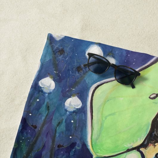 Luna Moth Fairy Wildbloemen Bee Maureen Girard Strandlaken (In situ)