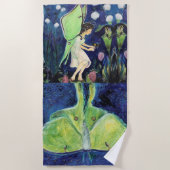 Luna Moth Fairy Wildbloemen Bee Maureen Girard Strandlaken (Voorkant)