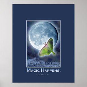 LUNA MOTH FANTASY & INSPIREREND POSTER
