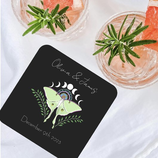 Luna Moth Fases Kartonnen Onderzetters