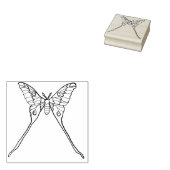 Luna Moth Geel Sinaasappel Witchy Magisch Insect Rubberstempel (Gestempeld)