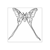 Luna Moth Geel Sinaasappel Witchy Magisch Insect Rubberstempel (Afrduk)