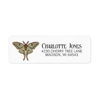 Luna Moth Gothic Retouradres Etiket