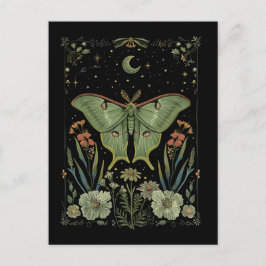 Luna Moth Gotische Waterverf Kunst Briefkaart