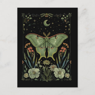 Luna Moth Gotische Waterverf Kunst Briefkaart