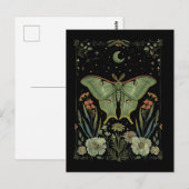 Luna Moth Gotische Waterverf Kunst Briefkaart (Voorkant / Achterkant)
