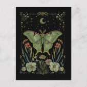 Luna Moth Gotische Waterverf Kunst Briefkaart (Voorkant)