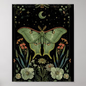 Luna Moth Gotische Waterverf Kunst Poster (Voorkant)