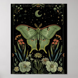 Luna Moth Gotische Waterverf Kunst Poster
