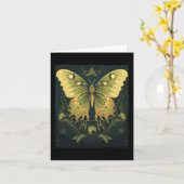 Luna Moth Halloween kostuum Halloween Kaart (Gele Bloem)