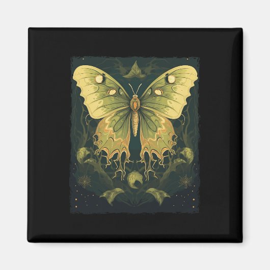 Luna Moth Halloween Magneet (Voorkant)