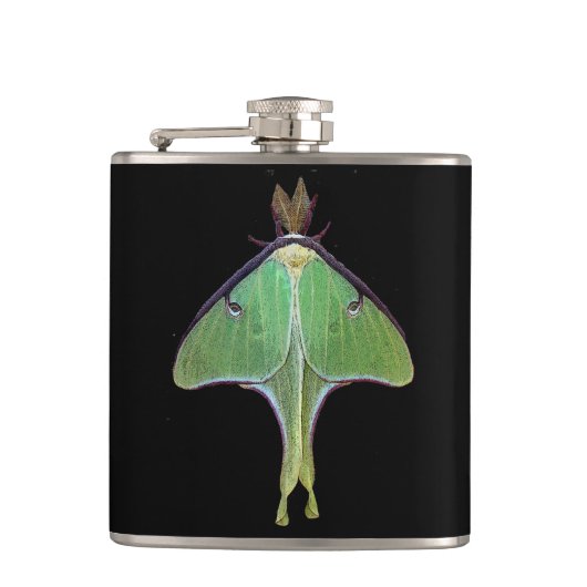 Luna Moth Heupfles (Voorkant)