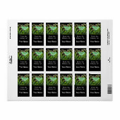 Luna Moth in Lily van de Vallei Bloemen Bookplate Etiket (Full Sheet)