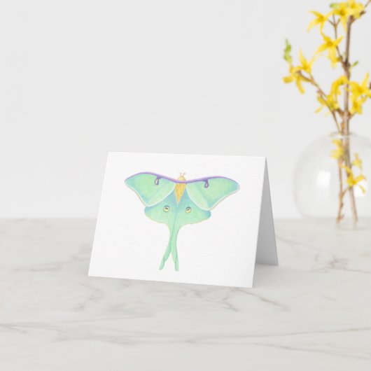 Luna Moth Kaart (Gele Bloem)