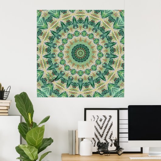 Luna Moth Kaleidoscope Art Print (Thuiskantoor)