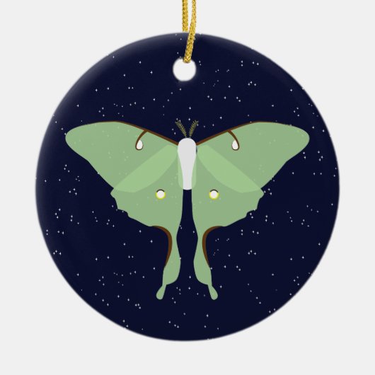 Luna Moth Keramisch Ornament (Voorkant)