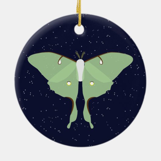 Luna Moth Keramisch Ornament (Achterkant)
