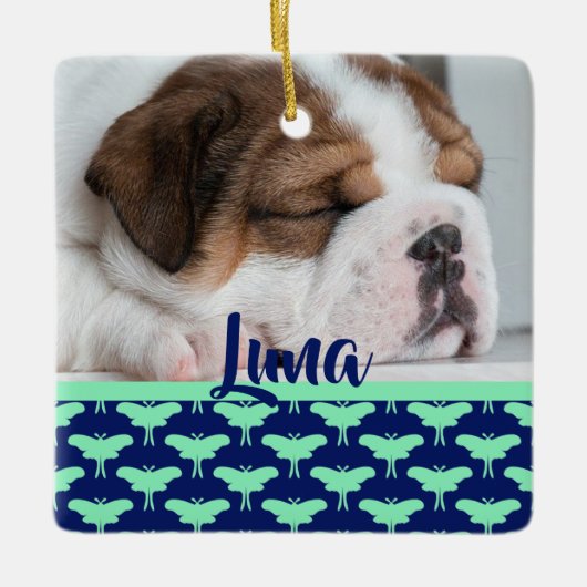 Luna Moth Keramisch Ornament (Voorkant)