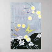 Luna Moth Lit door gloeiende vuurvliegjes Poster (Voorkant)