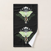 Luna Moth Maan Phases Zwart Bad Handdoek (Handdoek)
