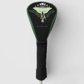 Luna Moth Maan Phases Zwart Golfheadcover (Voorkant)