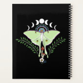 Luna Moth Maan Phases Zwart Planner (Achterkant)