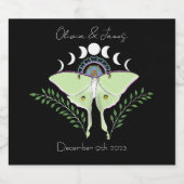 Luna Moth maanfasen Bier Etiket (Enkel label)